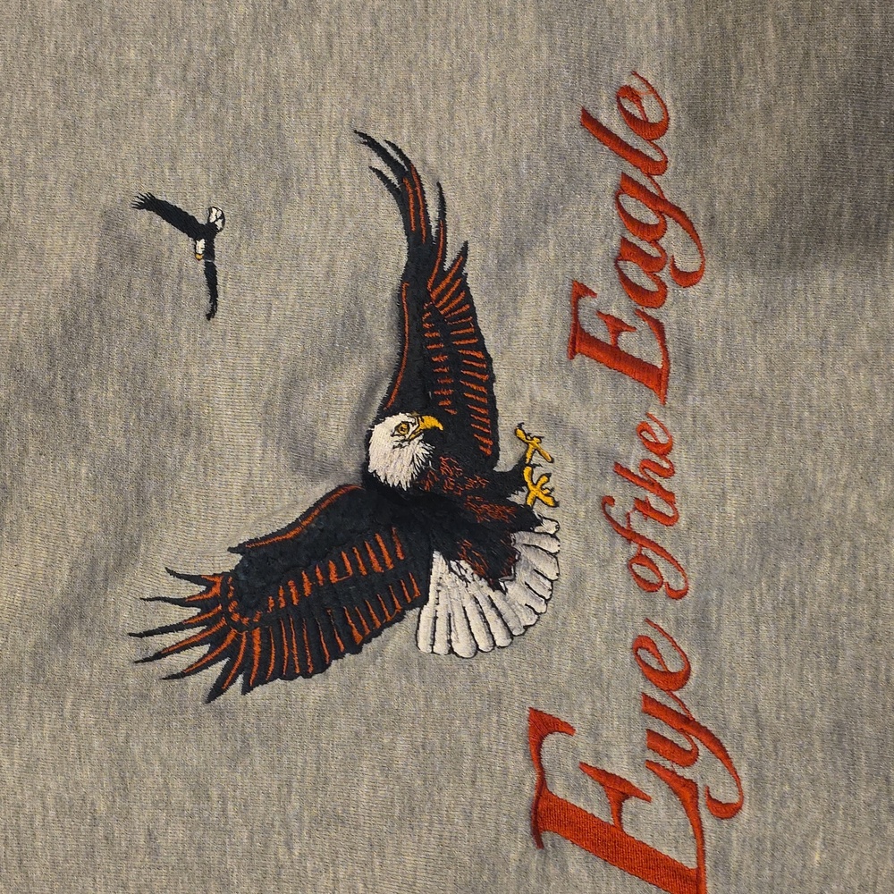 Headwaters Men's VTG Gray Eye of the Eagle Embroidered Crewneck Sweatshirt XXL - Picture 3 of 9
